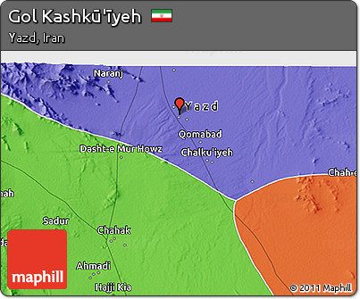 Political 3D Map of Gol Kashkū'īyeh