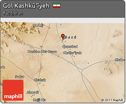 Satellite 3D Map of Gol Kashkū'īyeh