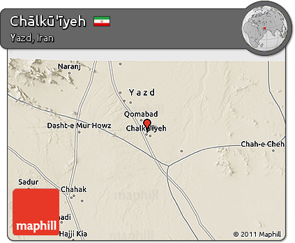 Shaded Relief 3D Map of Chālkū'īyeh