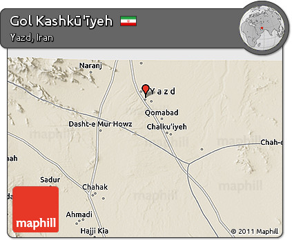 Shaded Relief 3D Map of Gol Kashkū'īyeh