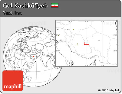 Blank Location Map of Gol Kashkū'īyeh
