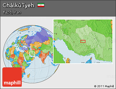 Political Location Map of Chālkū'īyeh