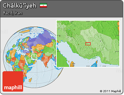 Political Location Map of Chālkū'īyeh