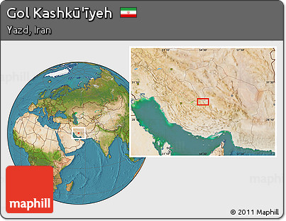 Satellite Location Map of Gol Kashkū'īyeh