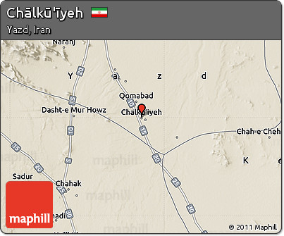 Shaded Relief Map of Chālkū'īyeh