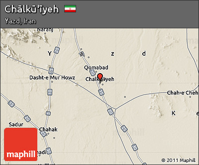 Shaded Relief Map of Chālkū'īyeh