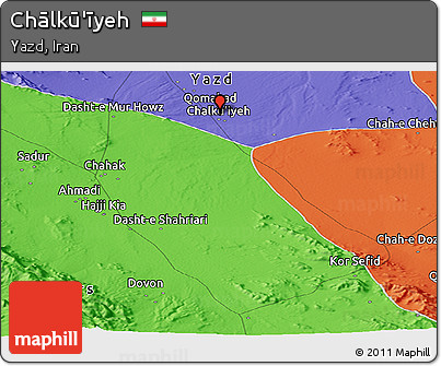 Political Panoramic Map of Chālkū'īyeh