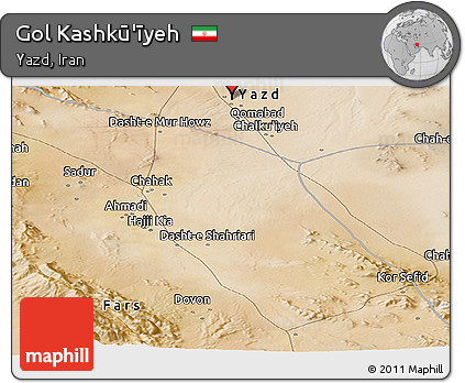 Satellite Panoramic Map of Gol Kashkū'īyeh