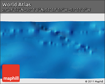 Physical 3D Map of the Area around 29° 44' 59" N, 54° 19' 30" W