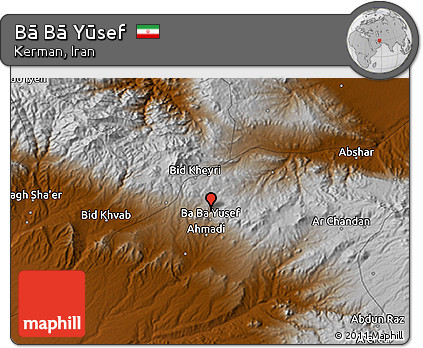 Physical 3D Map of Bā Bā Yūsef