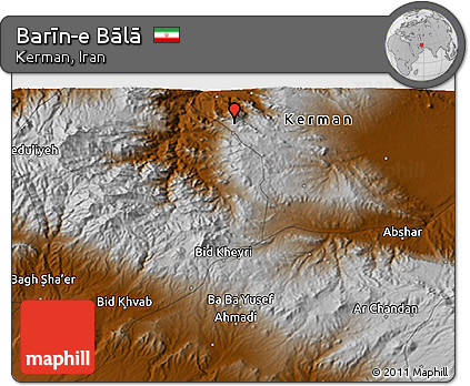 Physical 3D Map of Barīn-e Bālā