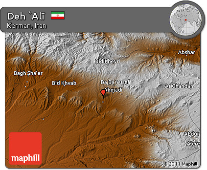 Physical 3D Map of Deh `Alī
