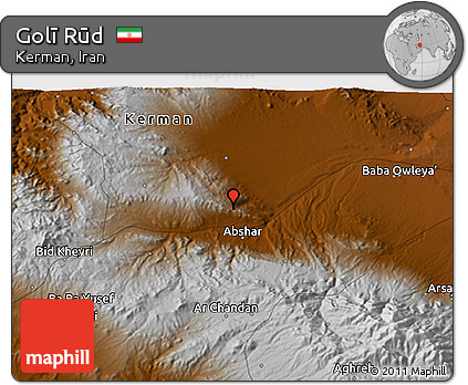 Physical 3D Map of Golī Rūd