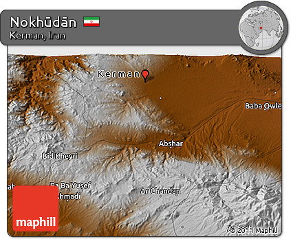 Physical 3D Map of Nokhūdān