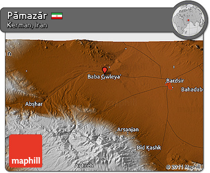 Physical 3D Map of Pāmazār