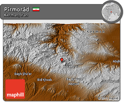 Physical 3D Map of Pīrmorād