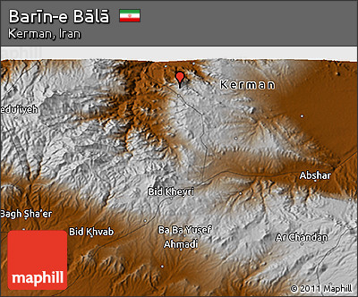 Physical 3D Map of Barīn-e Bālā