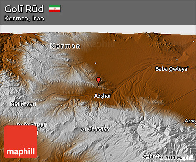 Physical 3D Map of Golī Rūd