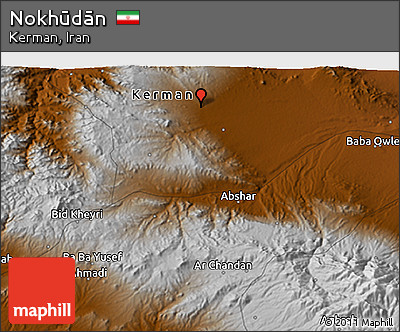 Physical 3D Map of Nokhūdān