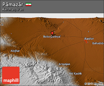 Physical 3D Map of Pāmazār