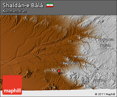 Physical 3D Map of Shaldān-e Bālā