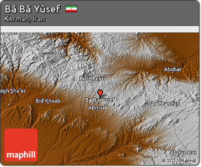 Physical 3D Map of Bā Bā Yūsef