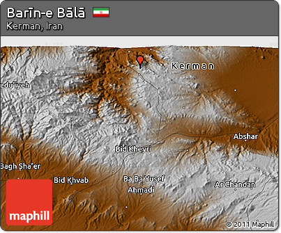 Physical 3D Map of Barīn-e Bālā