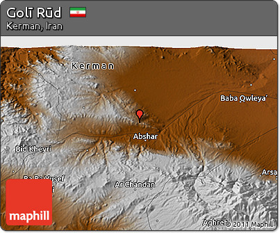 Physical 3D Map of Golī Rūd
