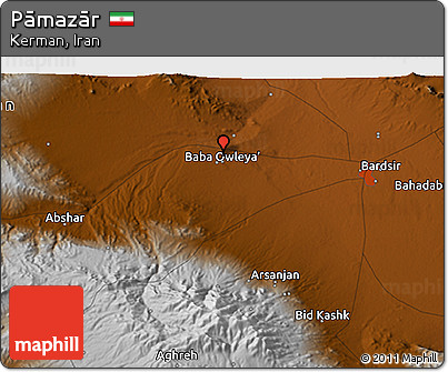 Physical 3D Map of Pāmazār