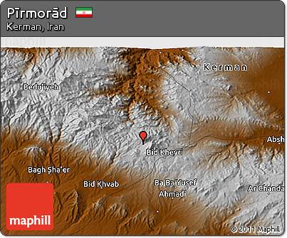Physical 3D Map of Pīrmorād