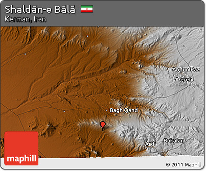 Physical 3D Map of Shaldān-e Bālā
