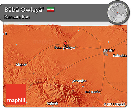 Political 3D Map of Bābā Owleyā'