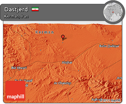 Political 3D Map of Dastjerd