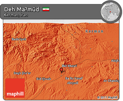 Political 3D Map of Deh Maḩmūd