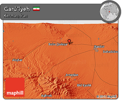 Political 3D Map of Garū'īyeh