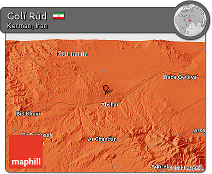Political 3D Map of Golī Rūd