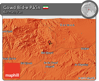 Political 3D Map of Gowd Bīd-e Pā'īn