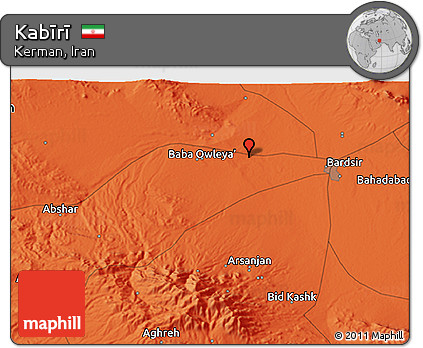 Political 3D Map of Kabīrī