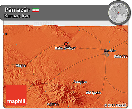Political 3D Map of Pāmazār