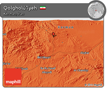 Political 3D Map of Qolgholū'īyeh