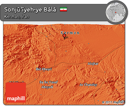 Political 3D Map of Sonjū'īyeh-ye Bālā