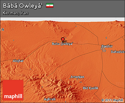Political 3D Map of Bābā Owleyā'