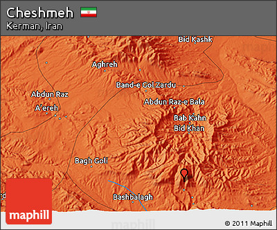 Political 3D Map of Cheshmeh
