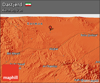 Political 3D Map of Dastjerd