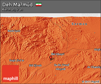 Political 3D Map of Deh Maḩmūd