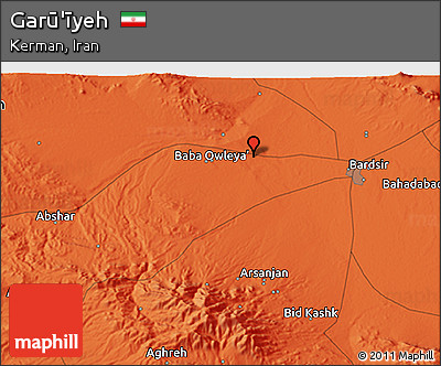 Political 3D Map of Garū'īyeh