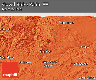 Political 3D Map of Gowd Bīd-e Pā'īn