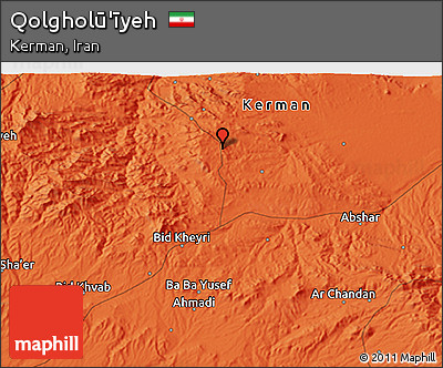 Political 3D Map of Qolgholū'īyeh