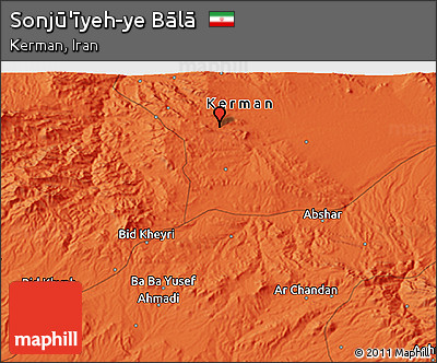 Political 3D Map of Sonjū'īyeh-ye Bālā