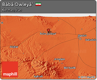 Political 3D Map of Bābā Owleyā'